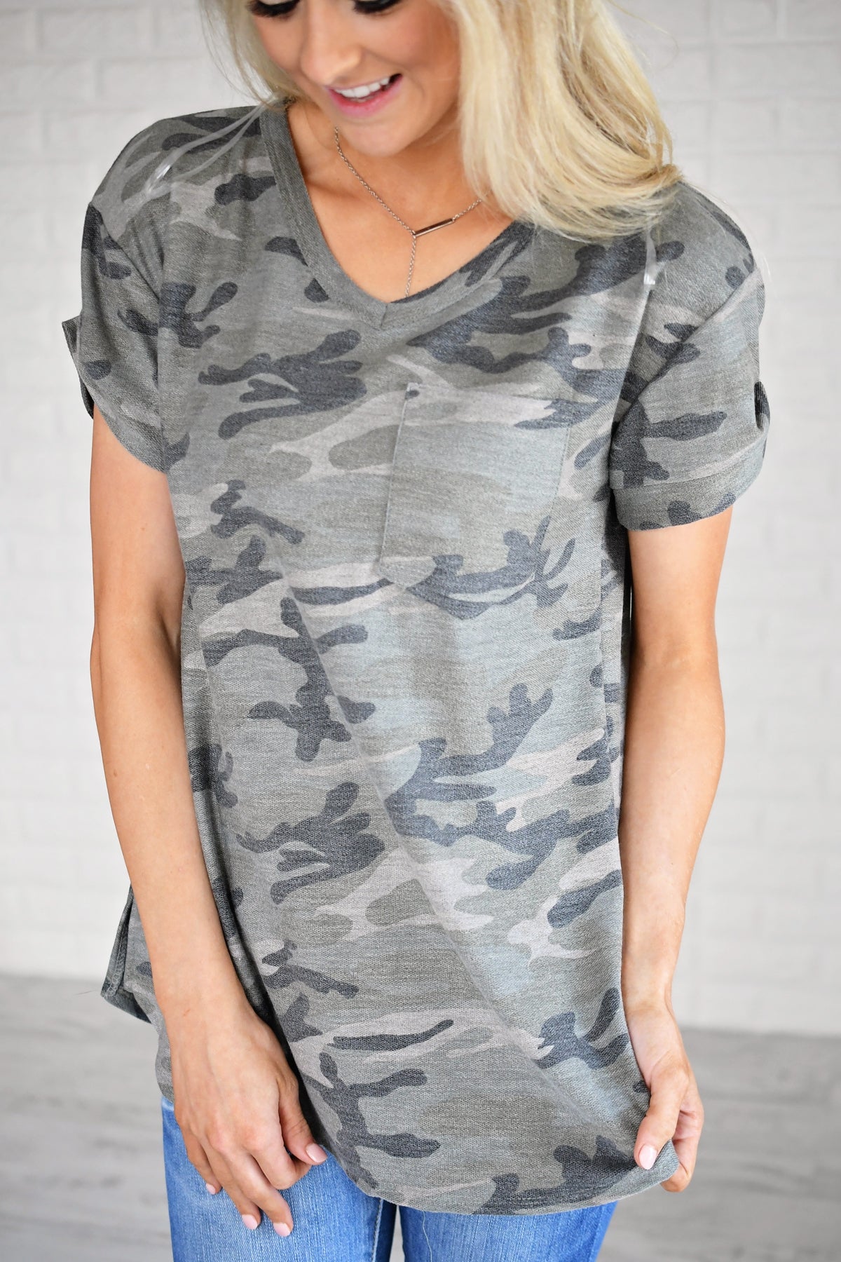Essential Camo Pocket Top
