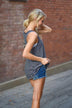 Striped Leopard Bow Tank ~ Black