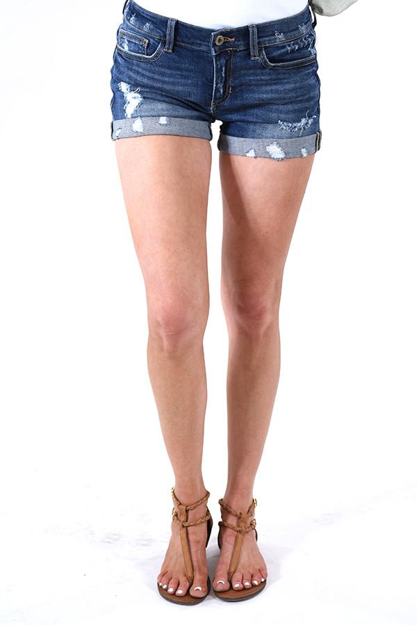 Sneak Peek Distressed Cuffed Shorts
