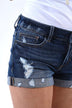 Sneak Peek Distressed Cuffed Shorts