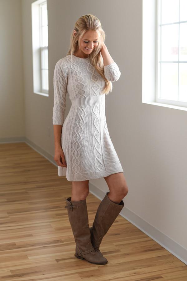 Cream Sweater Dress