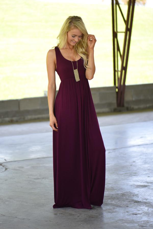 Burgundy Maxi Tank Dress – The Pulse Boutique