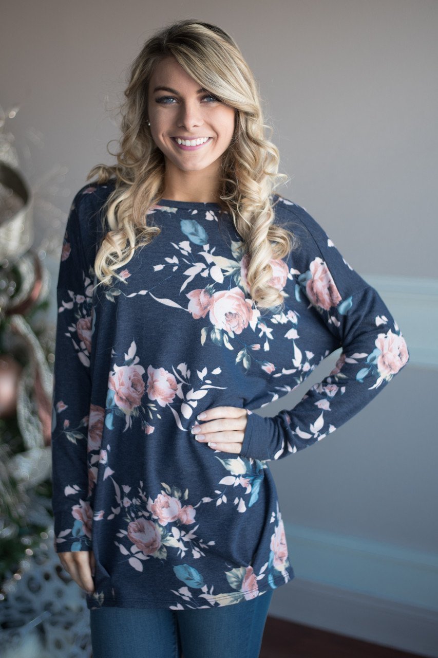 Trust in Me Floral Top - Blue
