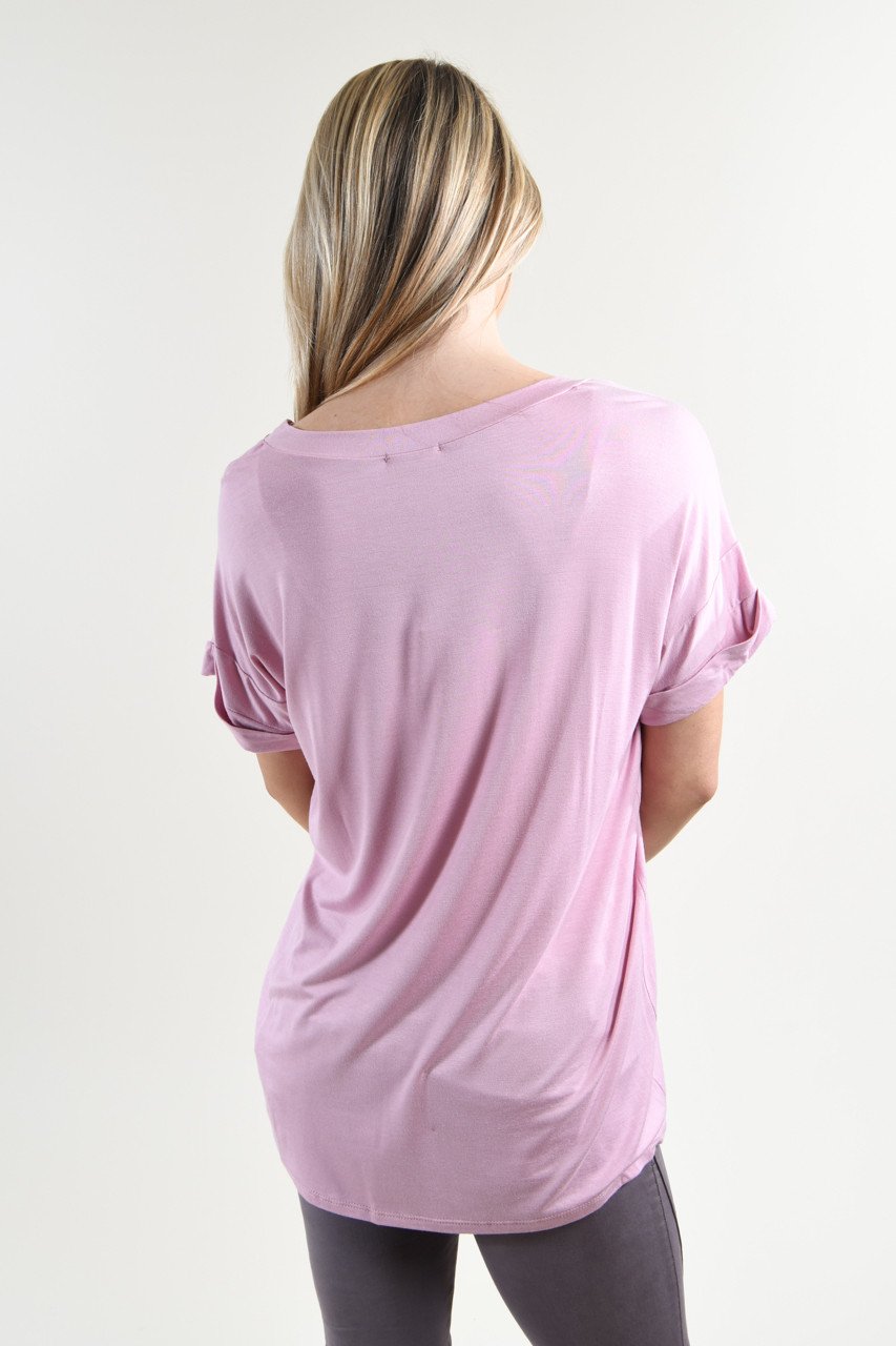 Light Purple Essential V-Neck Top