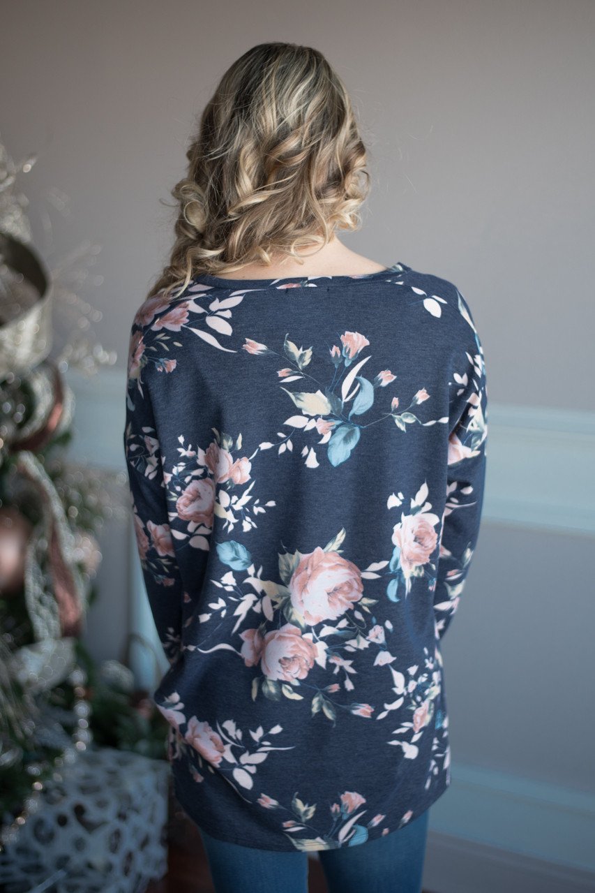 Trust in Me Floral Top - Blue