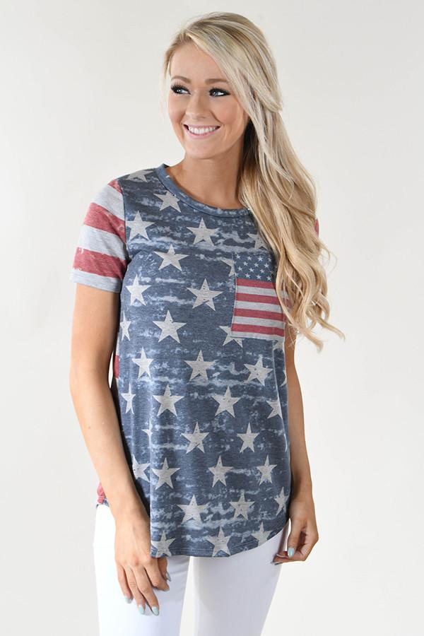 Stars & Stripes Pocket Top