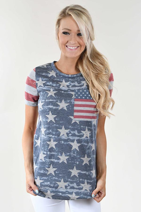 Stars & Stripes Pocket Top