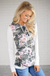 Camo & Floral Hoodie ~ Ivory