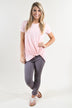 Solid Light Peach Knot Top
