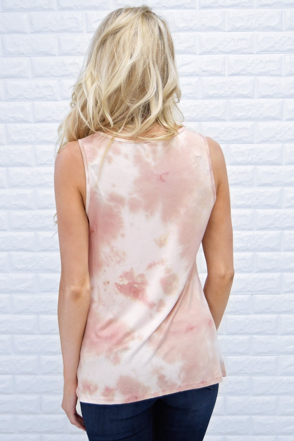 All Tied Dyed Up Pink Knot Tank Top