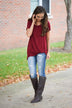 Burgundy Knot Top