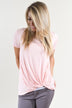 Solid Light Peach Knot Top