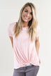 Solid Light Peach Knot Top
