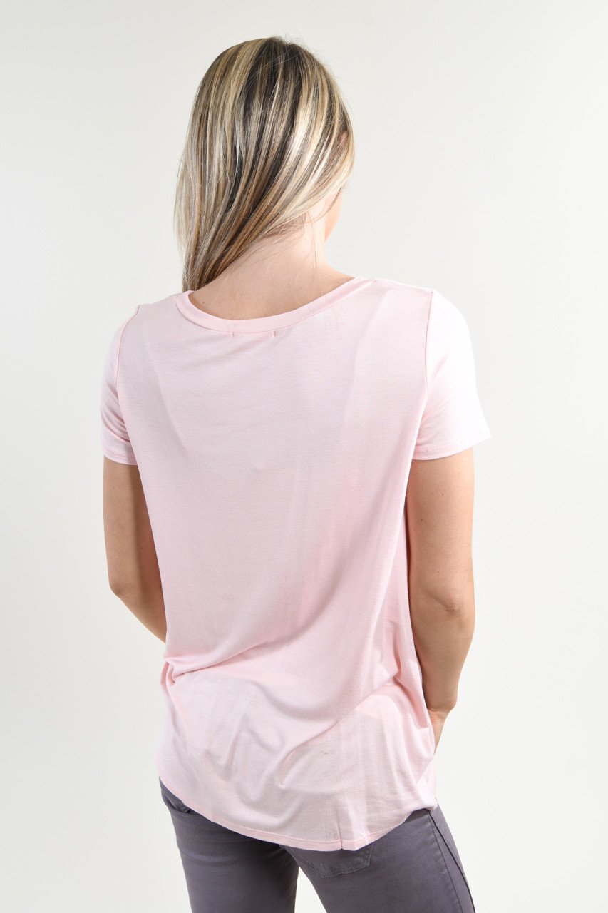 Solid Light Peach Knot Top