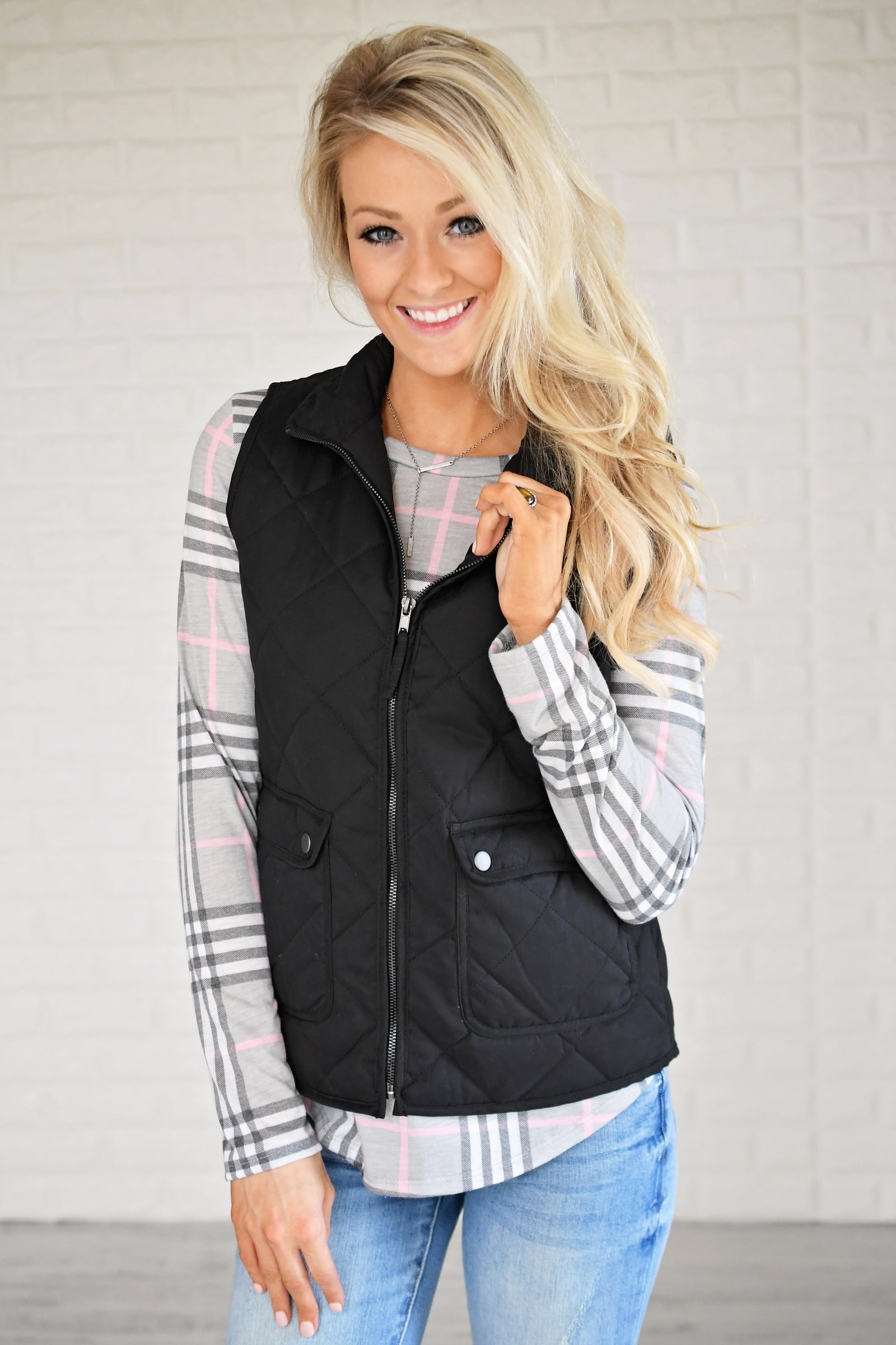 Black Quilted Vest