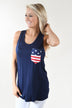 Navy Stars & Stripes Pocket Tank Top
