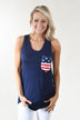 Navy Stars & Stripes Pocket Tank Top