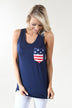 Navy Stars & Stripes Pocket Tank Top