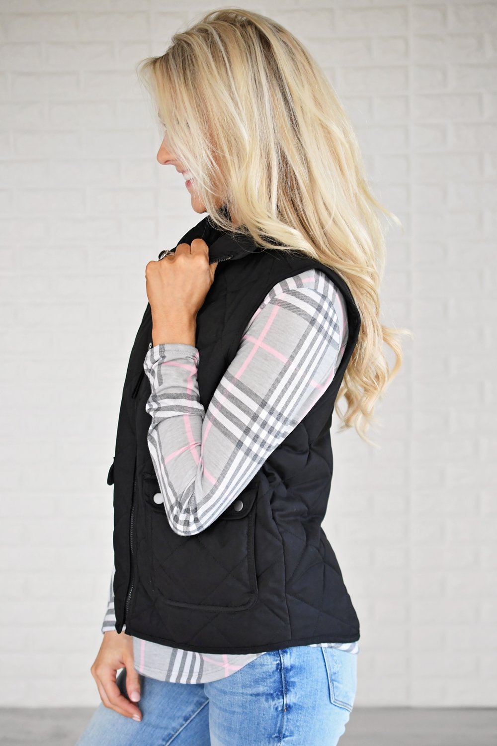 Black Quilted Vest