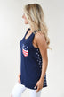 Navy Stars & Stripes Pocket Tank Top