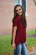 Burgundy Knot Top