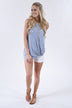 So Knotty Blue Striped Tank Top