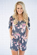 All the Love Blue Floral Romper