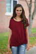 Burgundy Knot Top