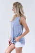 So Knotty Blue Striped Tank Top