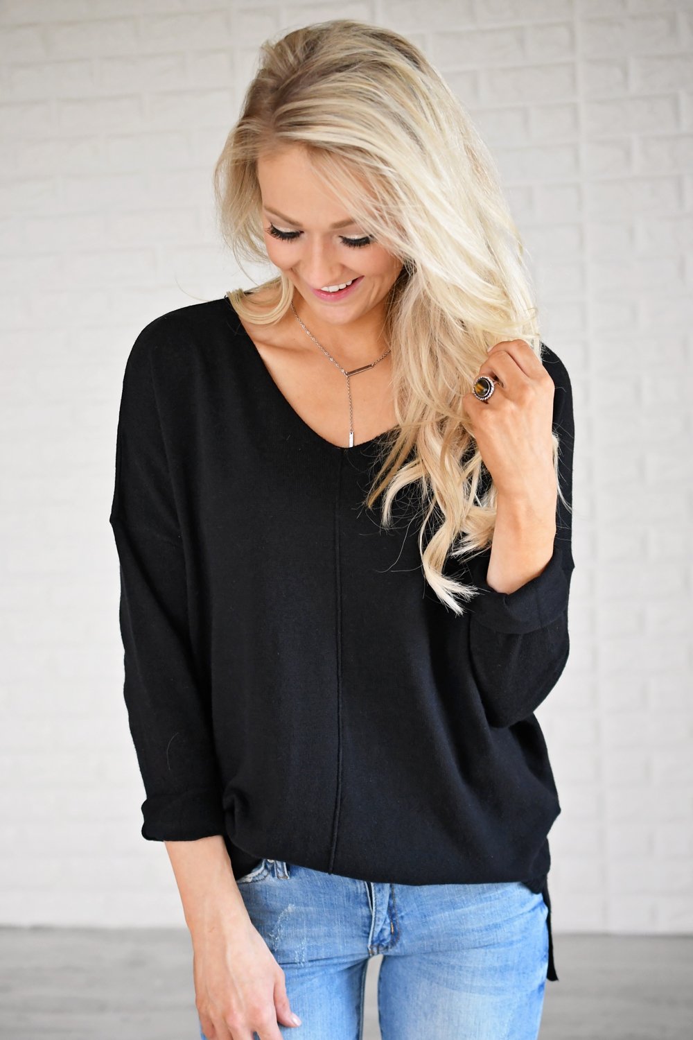 You Make My Dreams Sweater Top ~ Black