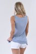So Knotty Blue Striped Tank Top