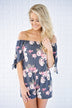 All the Love Blue Floral Romper