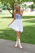 Strapless Ivory Floral Short Dress