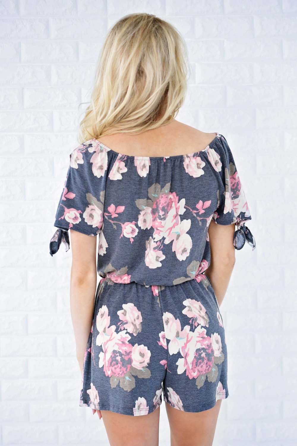 All the Love Blue Floral Romper