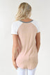 Peach and Grey Collar Top