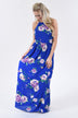 Electric Blue Floral Maxi Dress