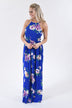 Electric Blue Floral Maxi Dress
