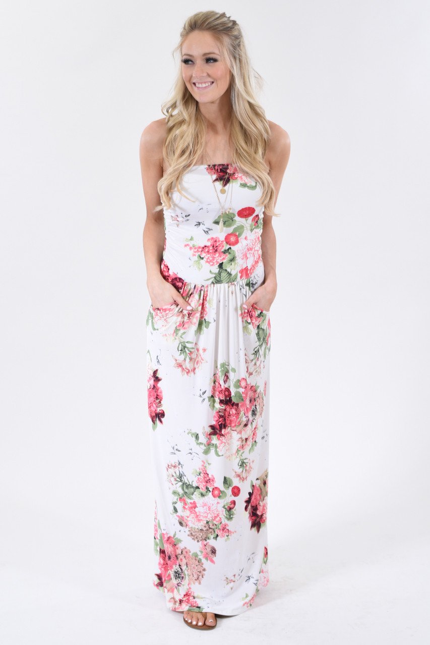 Summer Lovin' Strapless Maxi Dress ~ Ivory
