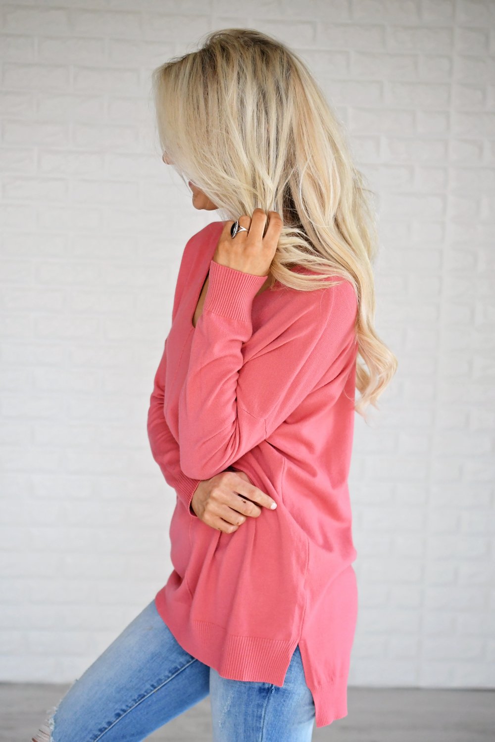 Hold On To Me Sweater ~ Deep Blush