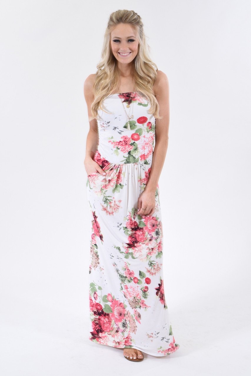 Summer Lovin' Strapless Maxi Dress ~ Ivory
