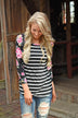 Crowd Pleaser Floral Top ~ Black