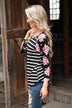 Crowd Pleaser Floral Top ~ Black