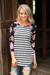 Crowd Pleaser Floral Top ~ Grey