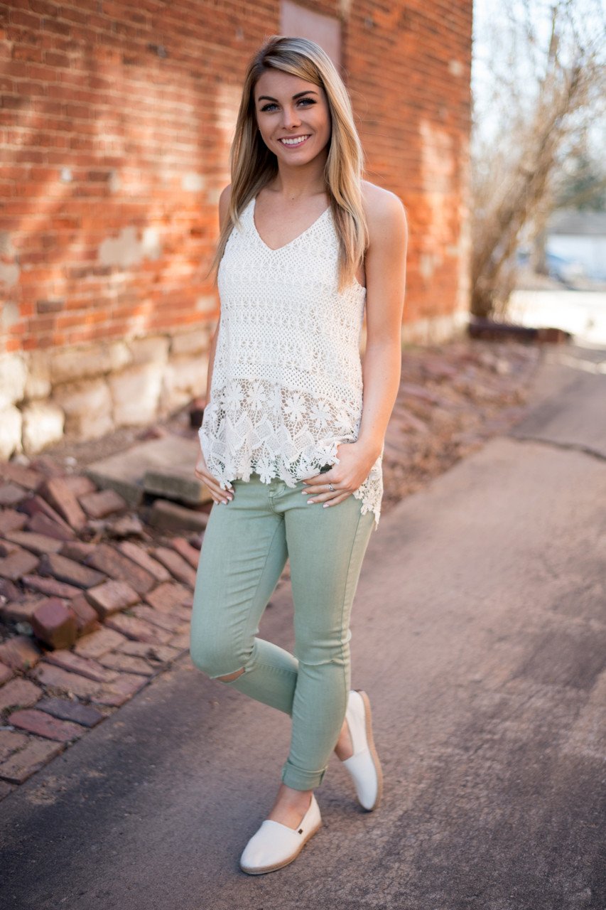 Cream Crochet Top