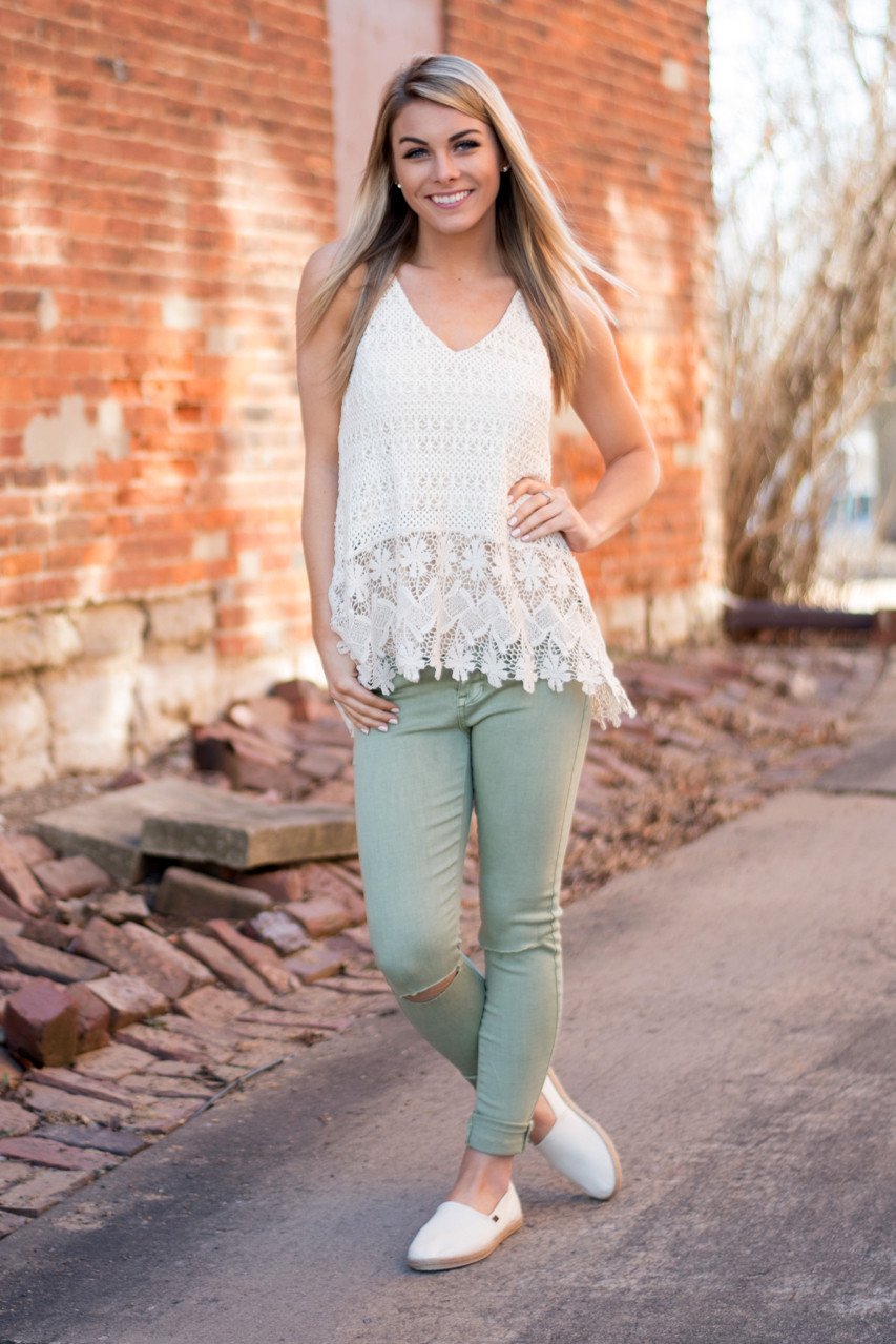 Cream Crochet Top