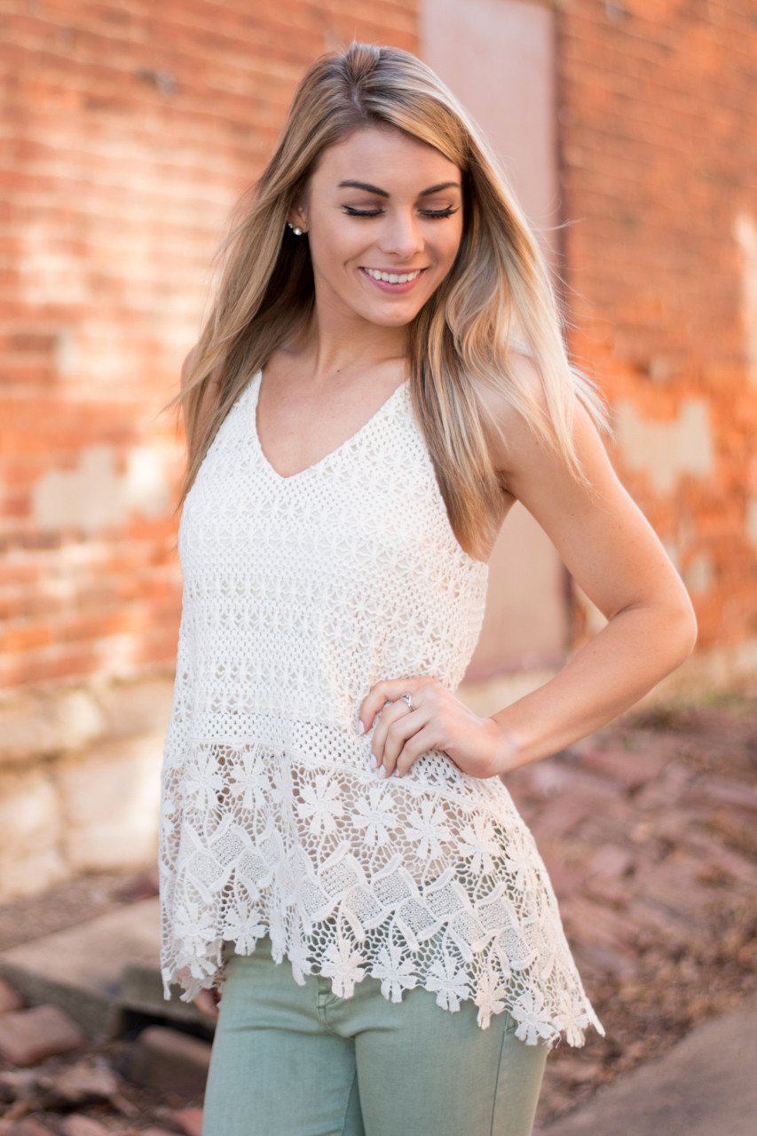 Cream Crochet Top