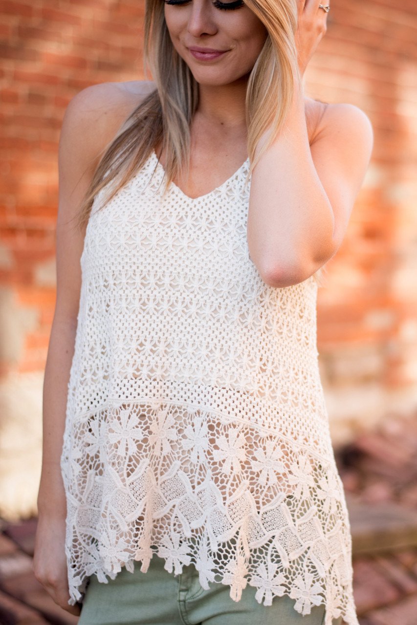 Cream Crochet Top