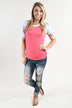 Watermelon Floral Sleeve Top