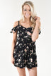 Black Floral Cold Shoulder Romper