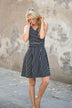 Climb the Ladder Black Stripe Dress